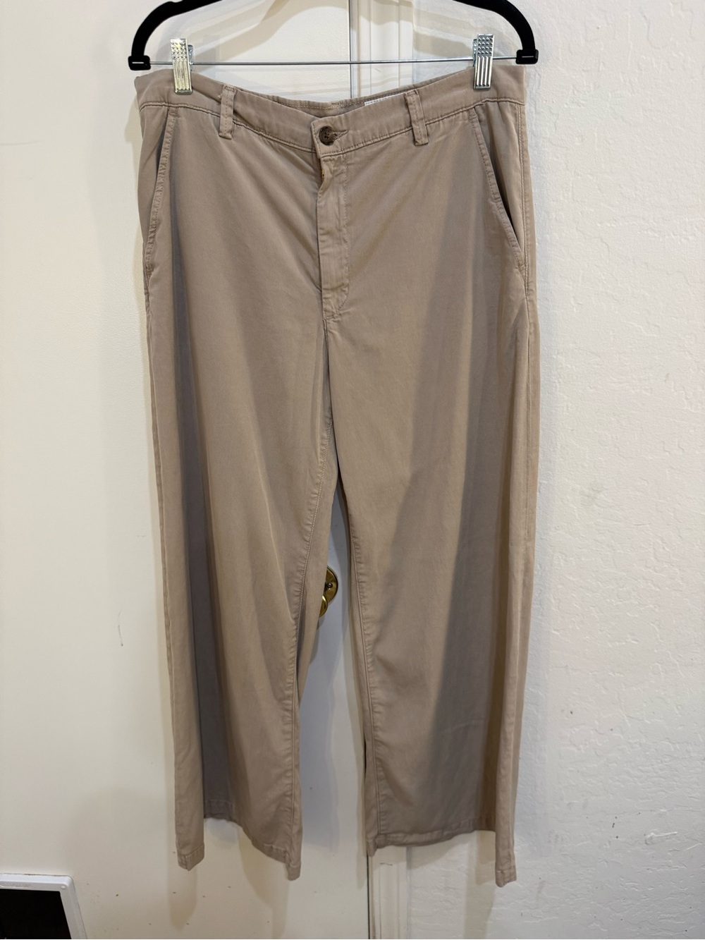 Ag Adriano Goldschmied Taupe Wide-Leg Pants